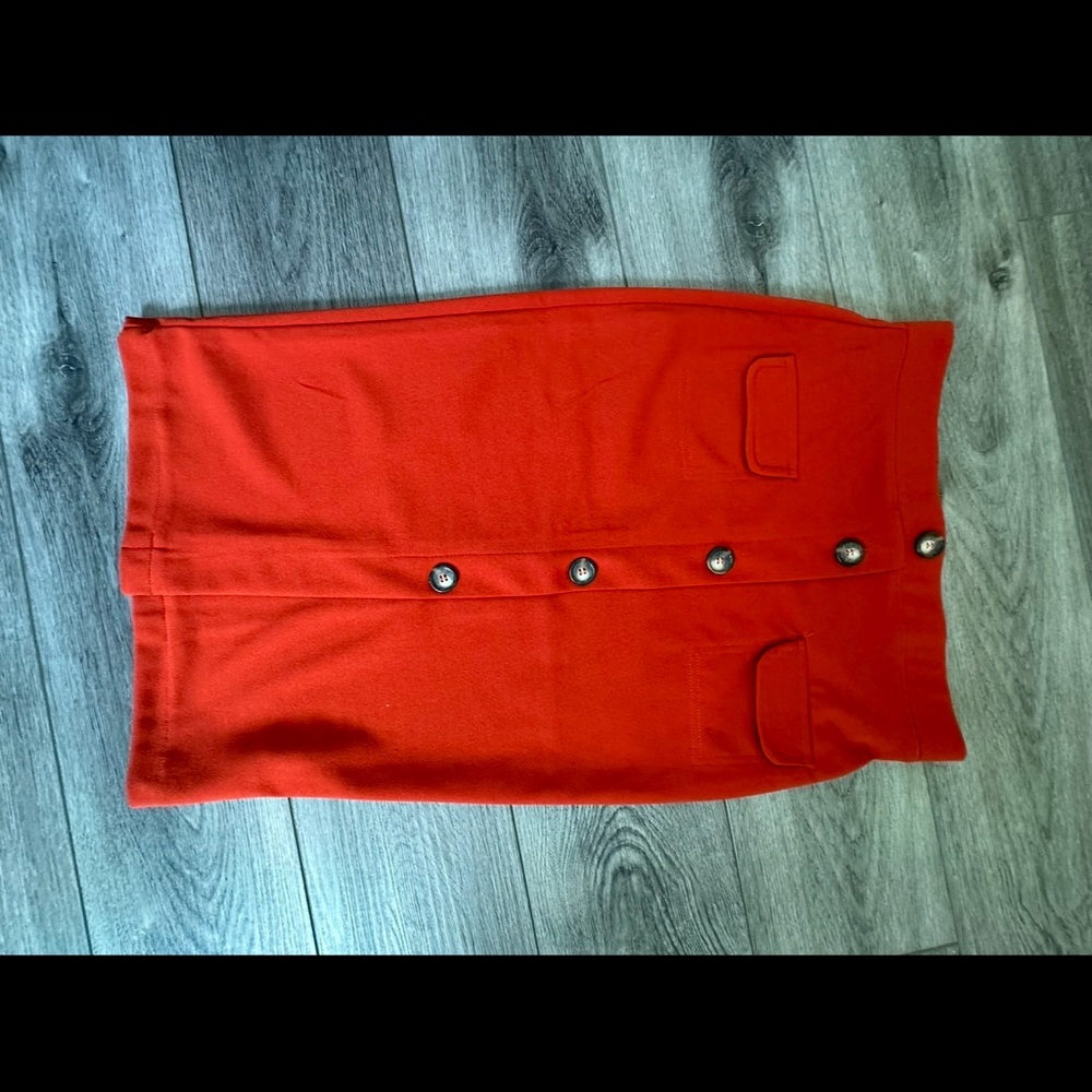 Elegant Red Button-Up Skirt